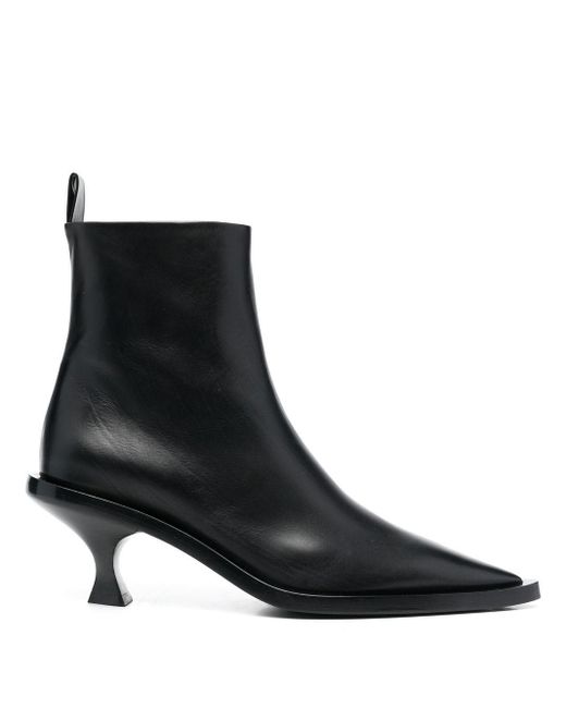 Jil Sander Leather Louis 80mm Ankle Boots in Black | Lyst