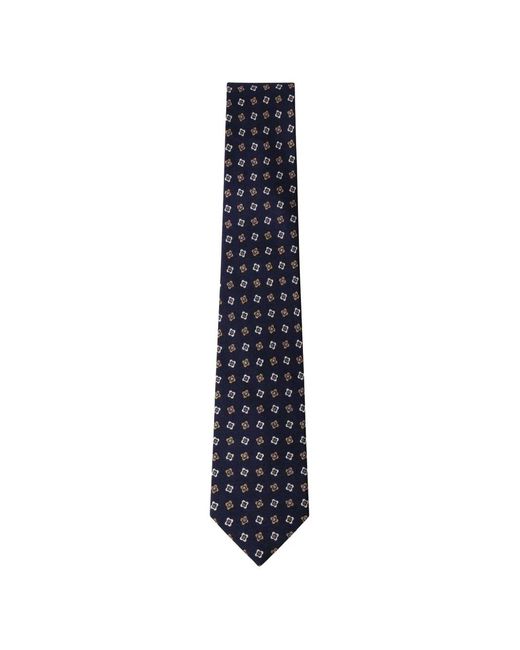 Hackett Blue Geometric-Pattern Silk Tie for men