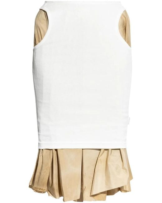 Maison Margiela White Layered Knee-Length Skirt