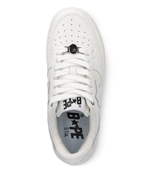 A Bathing Ape White Bape Sta #3 L Textured Sneakers