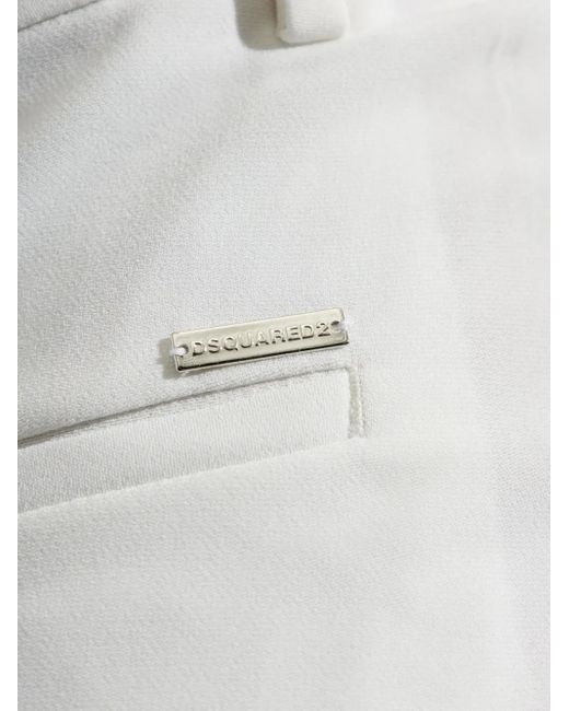 DSquared² White High-Waist Wide-Leg Trousers