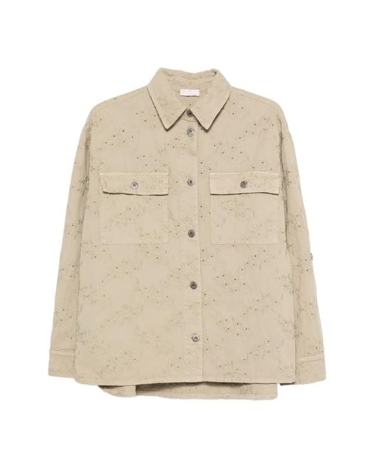 Liu Jo Natural Pockets Eyelet Cotton Jacket