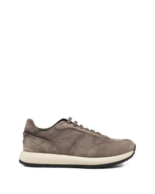 Officine Creative White Suede Lace-Up Sneakers for men