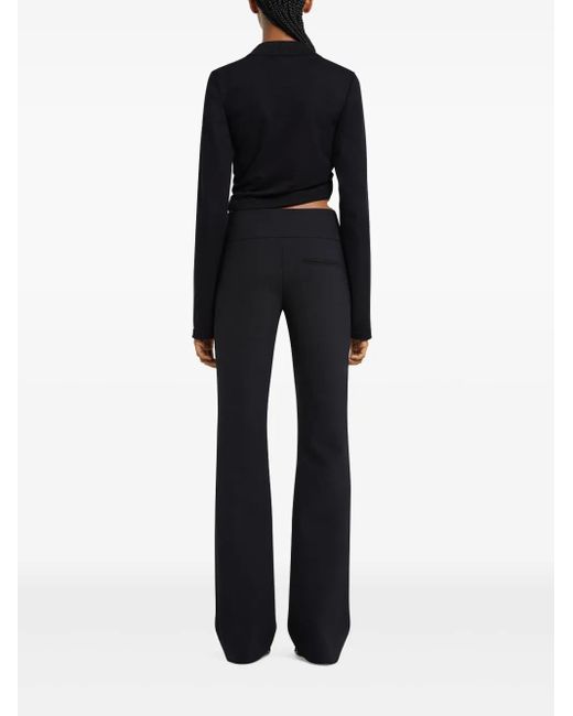Courreges Black Cropped Top With Polo Collar