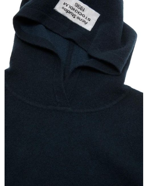 Acne Blue Hooded Sweater for men