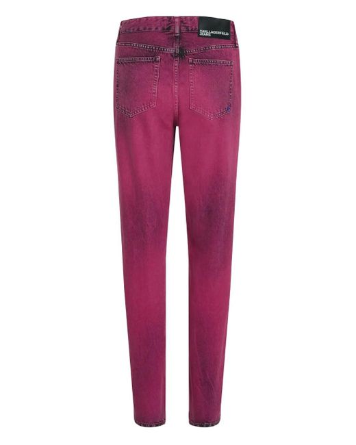 Karl Lagerfeld Red Logo-Patch Jeans