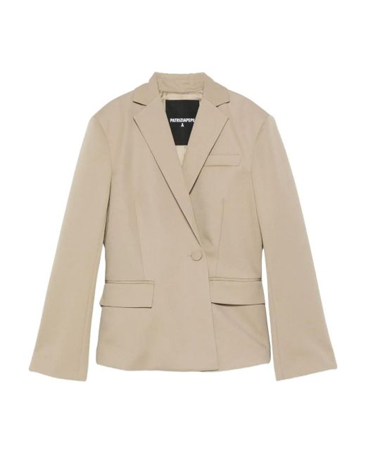 Blazer asimétrico con botón Patrizia Pepe de color Natural