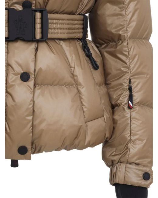 Moncler Natural Bataillouse Belted Ski Jacket