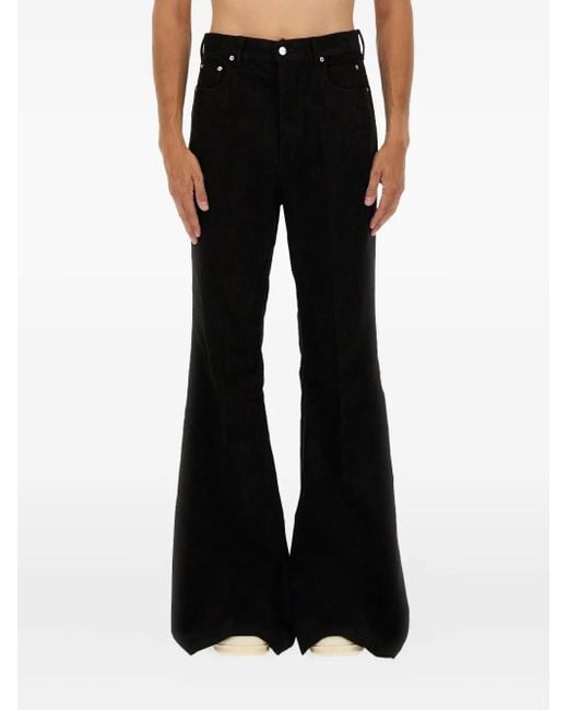 Rick Owens Black Belt-Loop Trousers for men