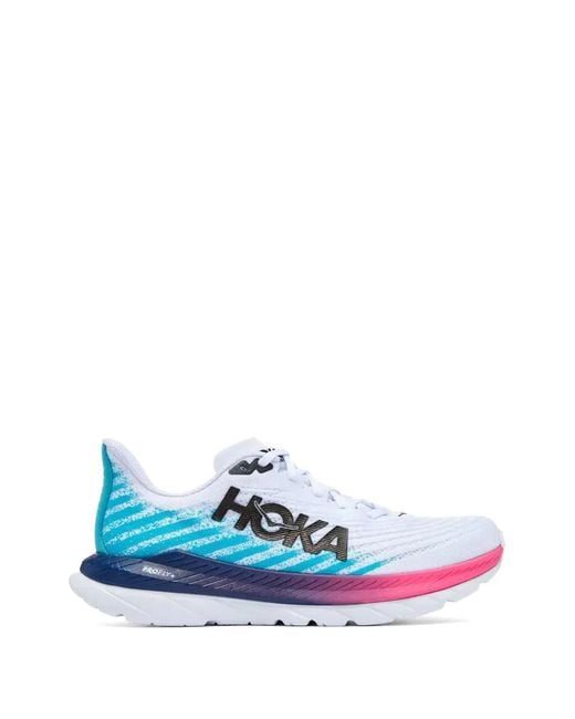 Hoka One One Blue Mach 5 Logo-Print Sneakers for men