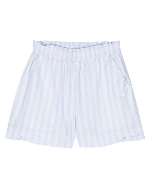 Remain White Logo-embroidered Striped Shorts