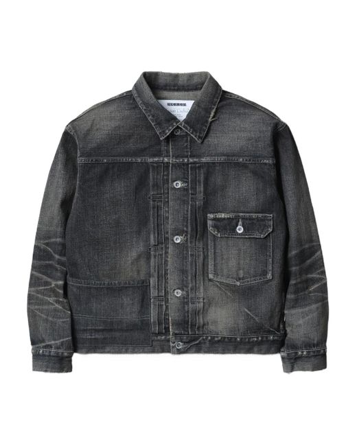 Neighborhood Denim Jack Met Knopen in het Black voor heren