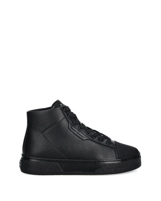 ARMANI EXCHANGE Black High-Top Sneakers for men