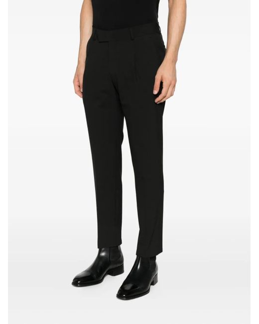 Karl Lagerfeld Black Pleated-Detail Trousers for men