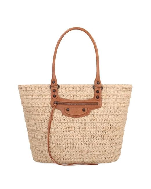 Balenciaga Small Le City Basket Tote Bag in Natural | Lyst