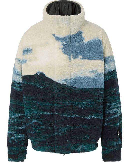 Burberry Multicolor Sea Print Fleece Jacket for men