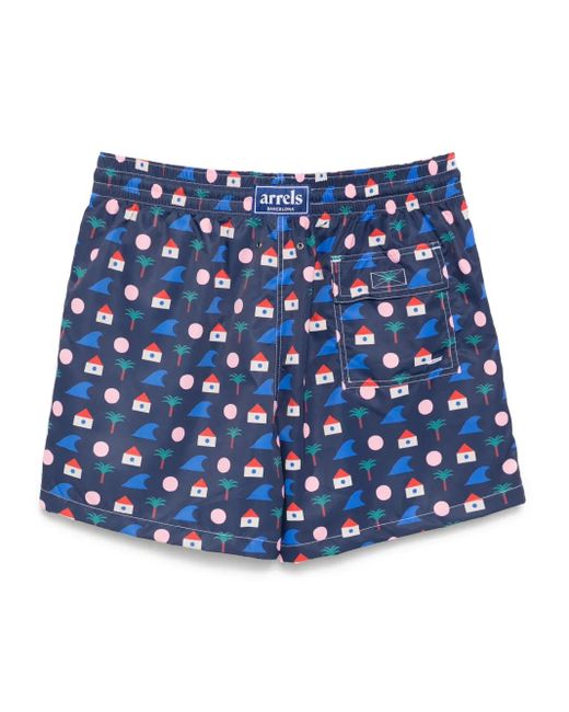 ARRELS Barcelona Blue X Matias Larrain Classic Swim Shorts for men