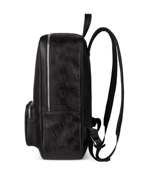 PLACE OF ELMS Black Onyx Logo-Embossed Leather Backpack
