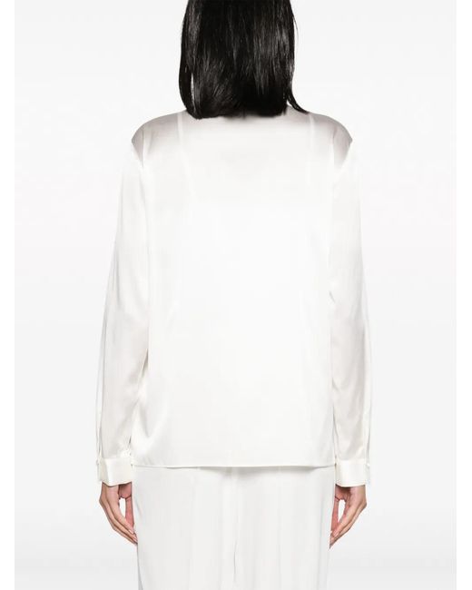 Emporio Armani White Satin Silk Shirt