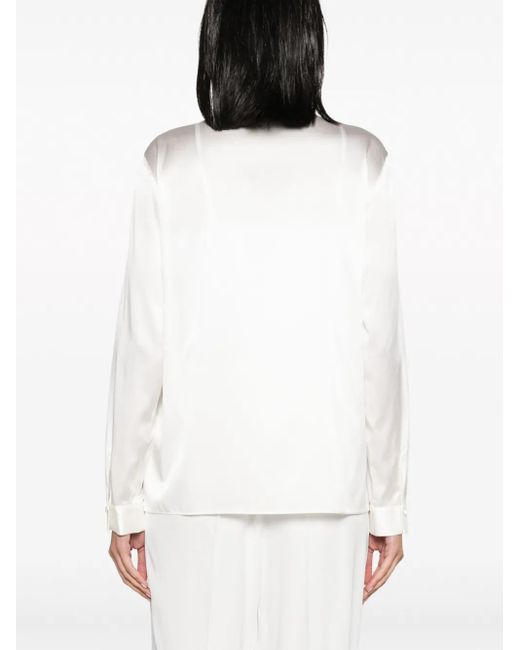 Emporio Armani White Satin Silk Shirt