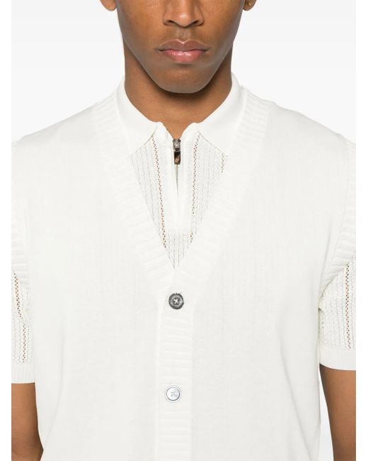 Eleventy White Wool Cardigan for men