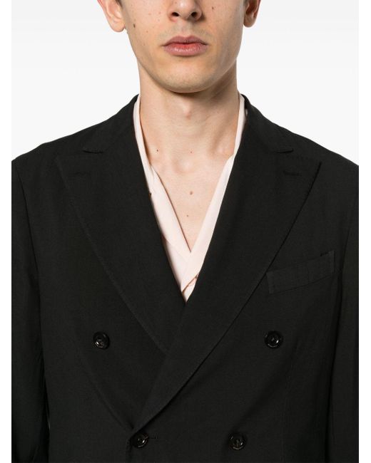 Boglioli Black Double-breasted Wool Suit for men