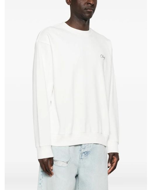 Obey White Paper Rose Graphic-Print Sweatshirt for men