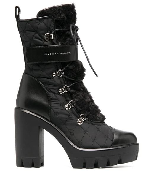 Giuseppe Zanotti Black Lace-Up Platform Boots