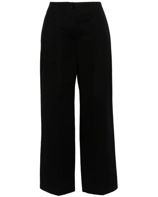 Totême Black Relaxed Chino Trousers