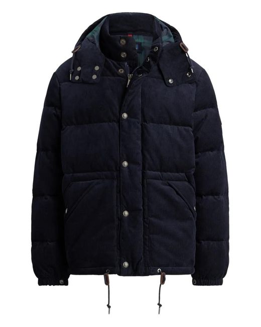 Polo Ralph Lauren Blue Corduroy Quilted Bomber Jacket for men