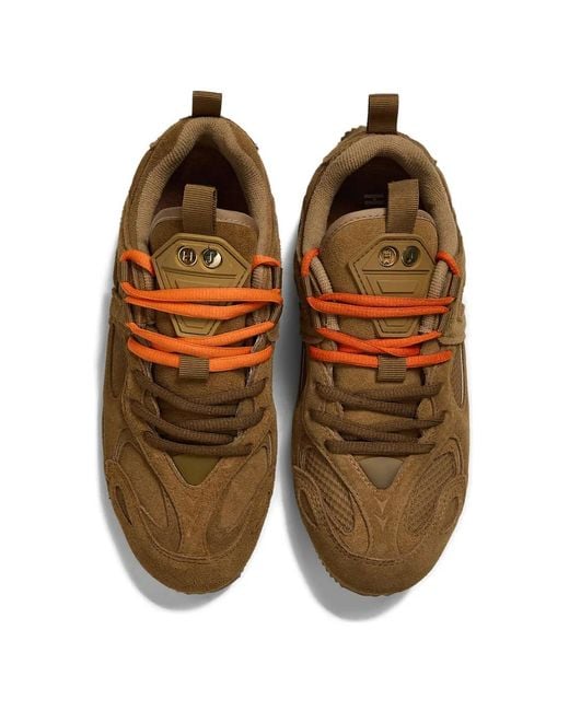 HIDE & JACK Brown Lace-Up Suede Sneakers