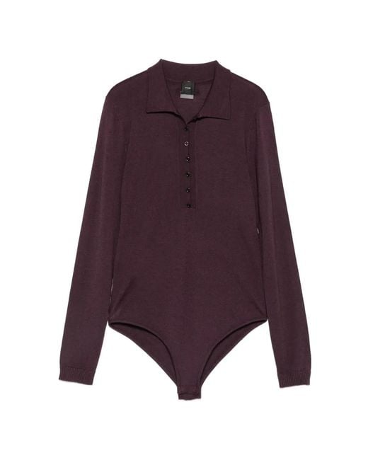 Pinko Purple Long-Sleeve Bodysuit