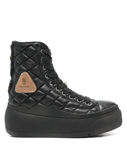 R13 Black Tall Kurt Sneakers