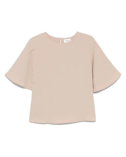 P.A.R.O.S.H. Natural Draped-Sleeve Blouse