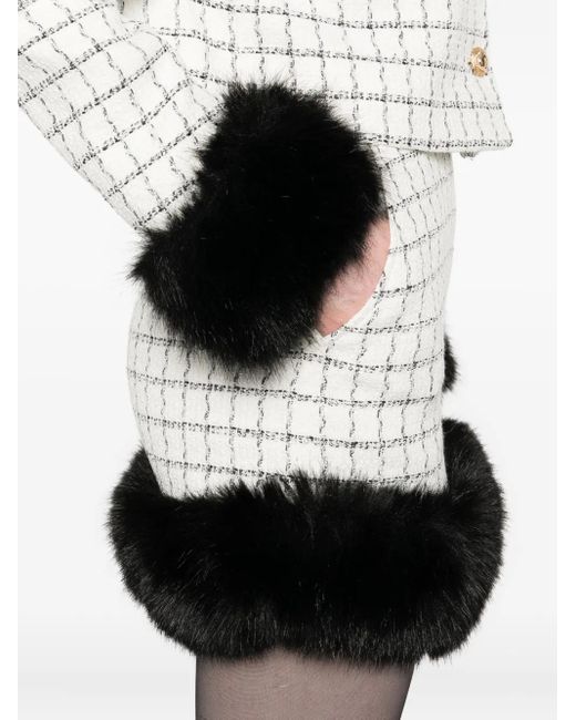 Self-Portrait Mini-Rok Met Afwerking in het White