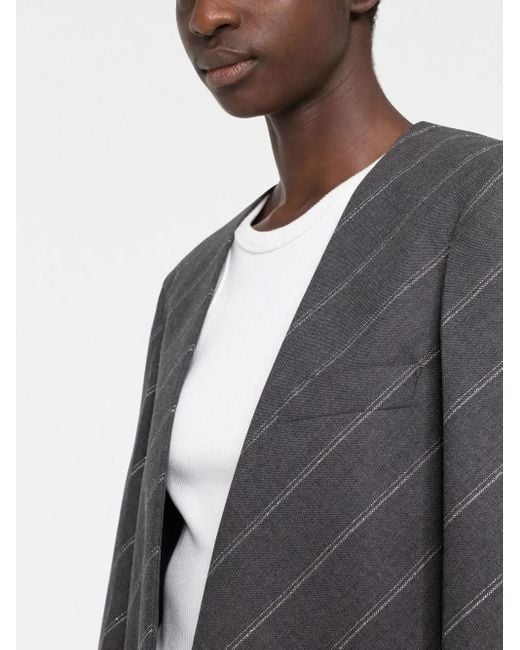 Stella McCartney Gray Pinstripe Single-Breasted Jacket
