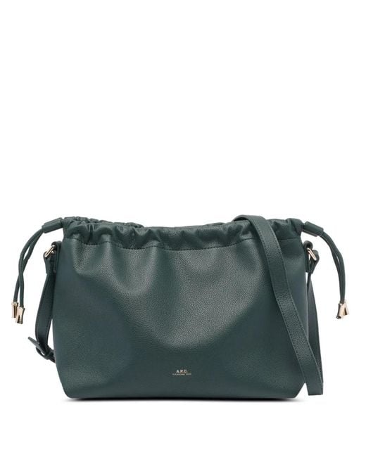 A.P.C. Gray Drawstring Shoulder Bag