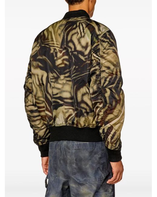 DIESEL Black J-Dublee Abstract-Print Bomber Jacket for men