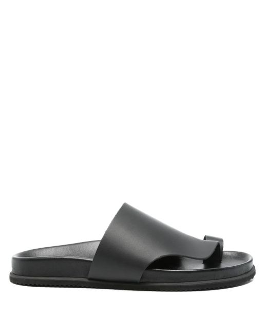 Ancient Greek Sandals Black Xenofon Slides for men