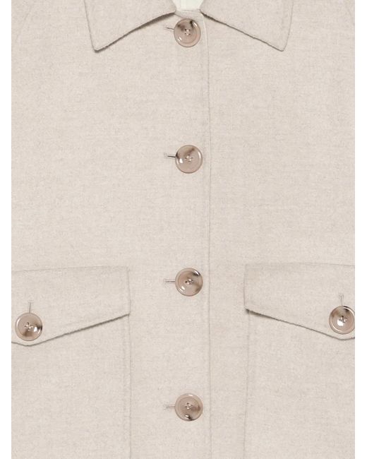 Manzoni 24 Natural Button-Up Patch-Pocket Jacket
