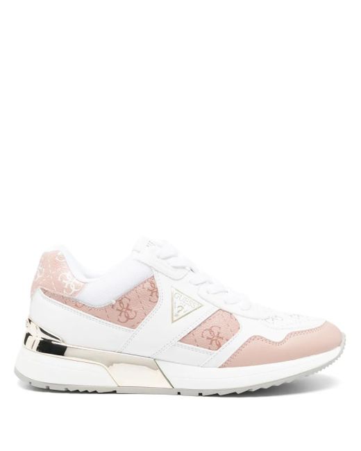 Guess White Kynneth Logo-Detail Platform Sneakers