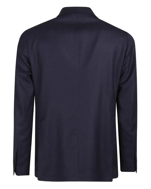 Tagliatore Blue Two-Button Patch-Pocket Jacket for men