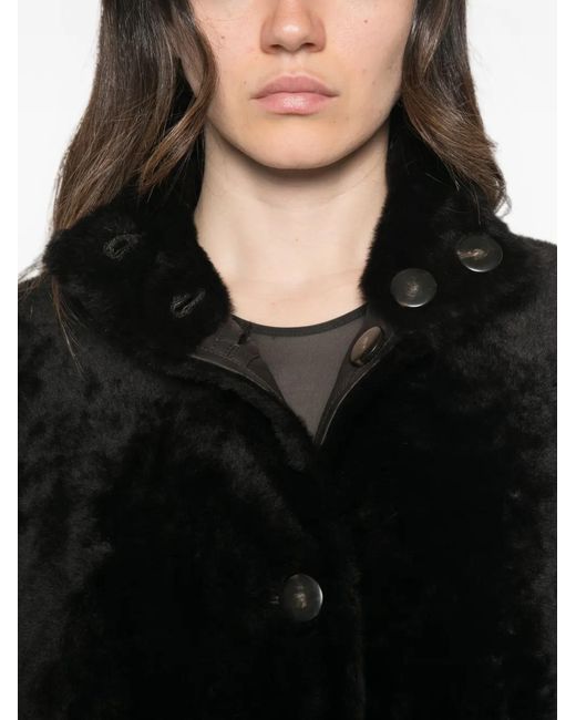 Yves Salomon Black Reversible Shearling Jacket