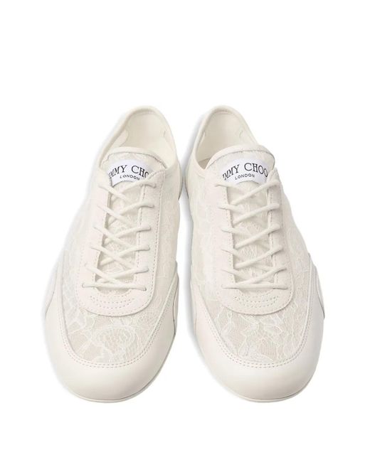 Jimmy Choo White Lace Sunny Sneakers