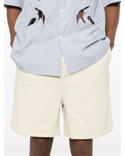 3.PARADIS Natural Stud-Embellished Cotton Bermuda Shorts for men