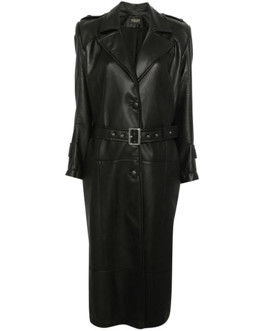 MITILIANE COUTURE Black Leather Trench Coat