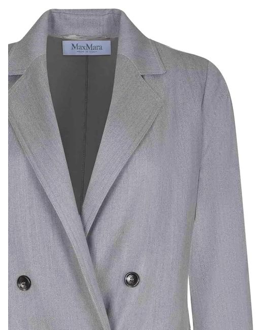 Max Mara Gray Locarno Double-Breasted Jacket