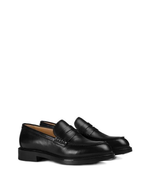 Doucal's Black Leather Loafers