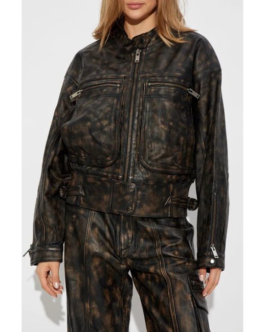 Gestuz Black Lineragz Leather Jacket