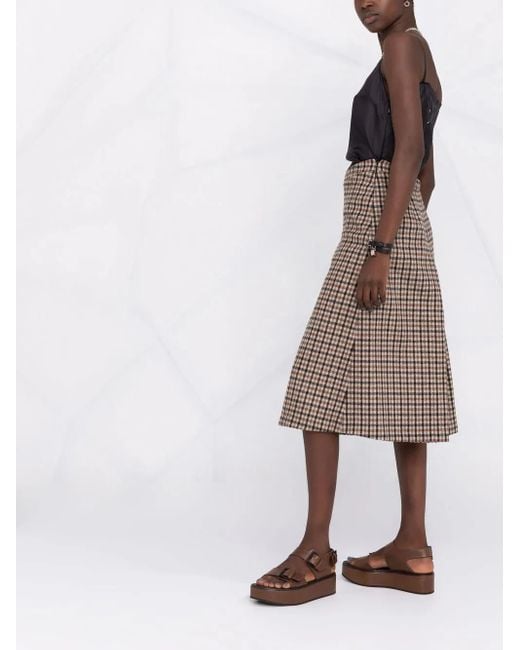 Maison Margiela Black Checked Panel Midi Dress